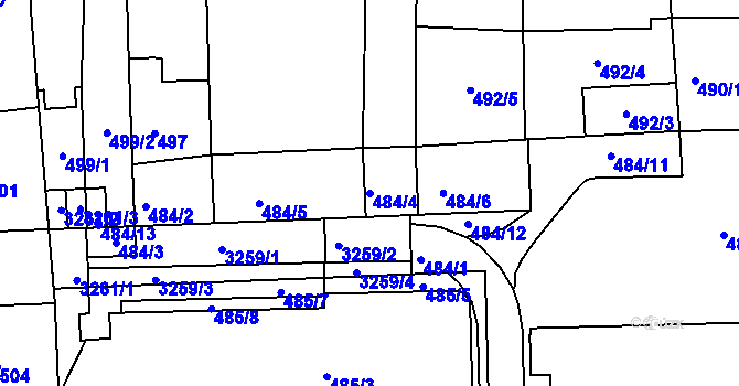Parcela st. 484/4 v KÚ Michle, Katastrální mapa