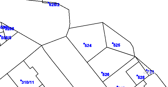 Parcela st. 524 v KÚ Michle, Katastrální mapa