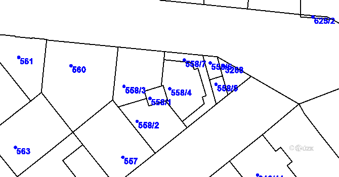 Parcela st. 558/4 v KÚ Michle, Katastrální mapa