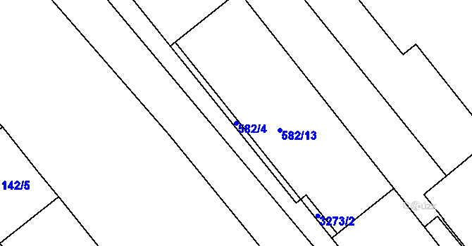 Parcela st. 582/4 v KÚ Michle, Katastrální mapa