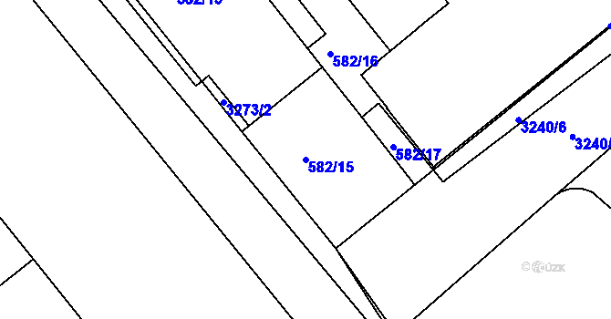 Parcela st. 582/15 v KÚ Michle, Katastrální mapa