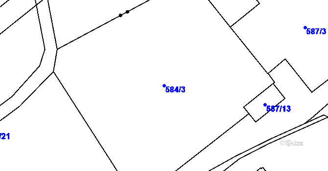 Parcela st. 584/3 v KÚ Michle, Katastrální mapa