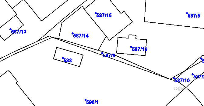 Parcela st. 587/9 v KÚ Michle, Katastrální mapa