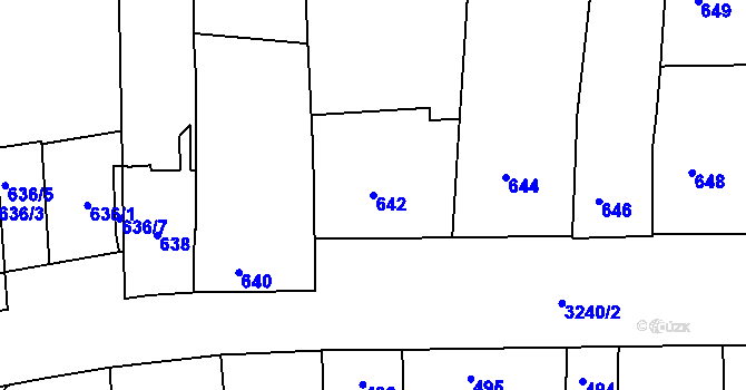 Parcela st. 642 v KÚ Michle, Katastrální mapa