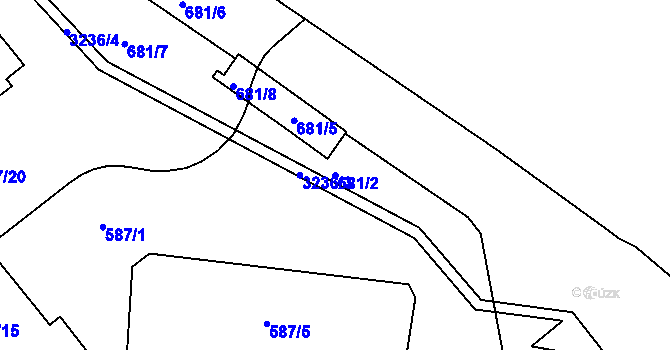 Parcela st. 681/2 v KÚ Michle, Katastrální mapa