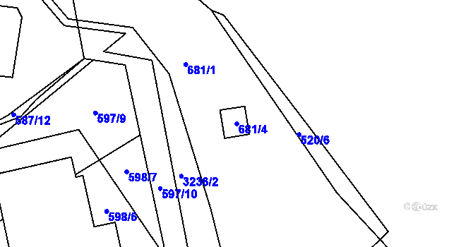 Parcela st. 681/4 v KÚ Michle, Katastrální mapa
