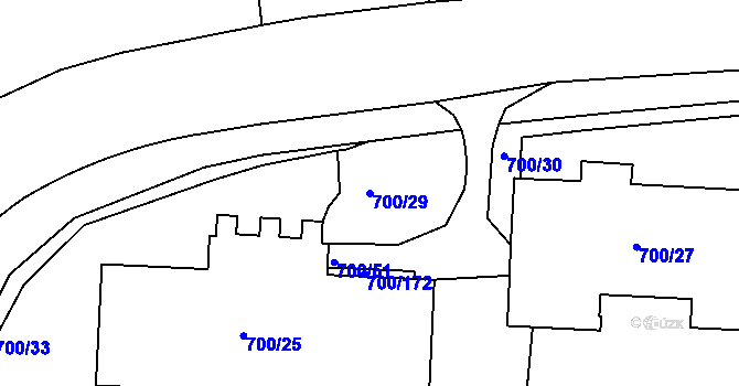 Parcela st. 700/29 v KÚ Michle, Katastrální mapa