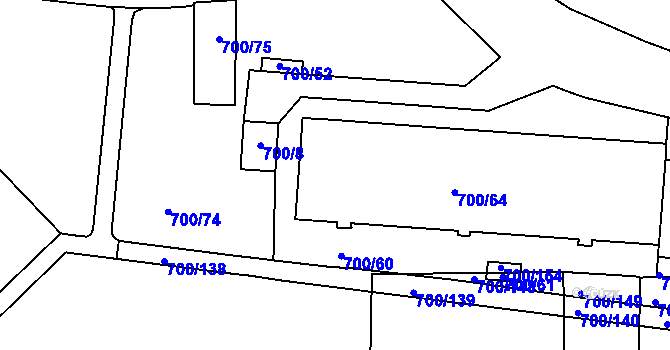 Parcela st. 700/62 v KÚ Michle, Katastrální mapa