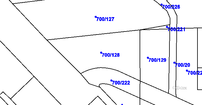 Parcela st. 700/128 v KÚ Michle, Katastrální mapa