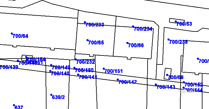 Parcela st. 700/155 v KÚ Michle, Katastrální mapa