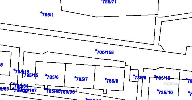 Parcela st. 700/158 v KÚ Michle, Katastrální mapa
