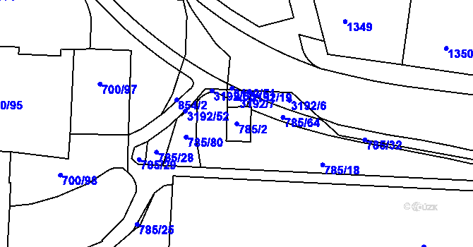 Parcela st. 785/2 v KÚ Michle, Katastrální mapa
