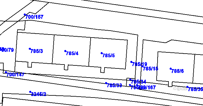 Parcela st. 785/5 v KÚ Michle, Katastrální mapa
