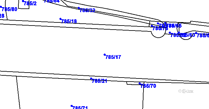 Parcela st. 785/17 v KÚ Michle, Katastrální mapa
