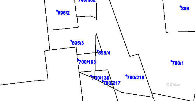 Parcela st. 895/4 v KÚ Michle, Katastrální mapa