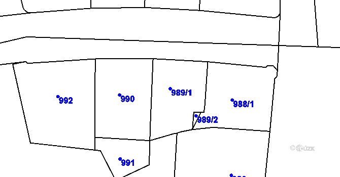 Parcela st. 989/1 v KÚ Michle, Katastrální mapa