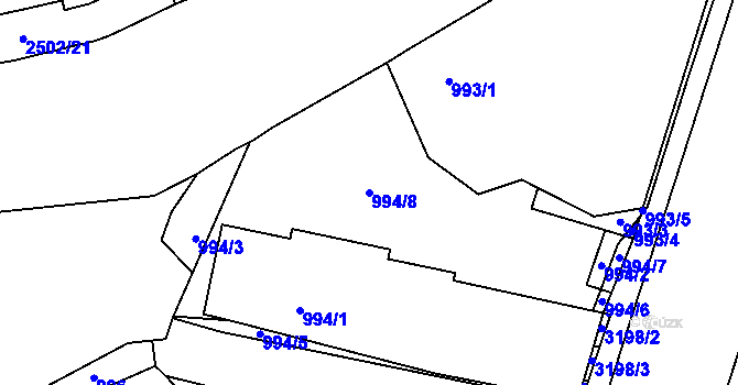 Parcela st. 994/8 v KÚ Michle, Katastrální mapa