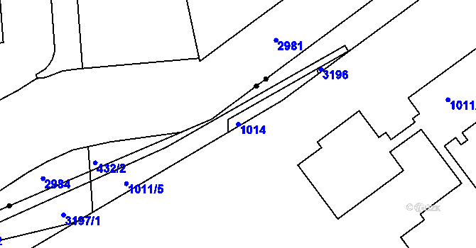 Parcela st. 1014 v KÚ Michle, Katastrální mapa