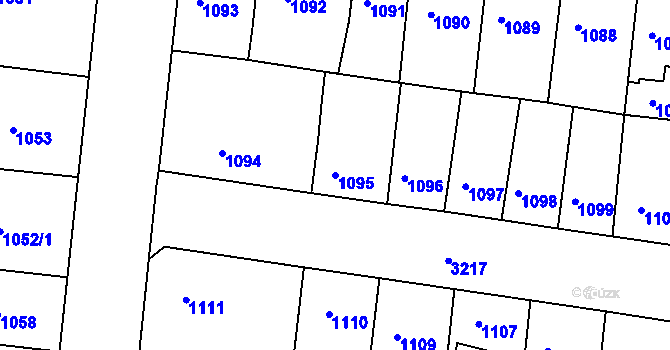 Parcela st. 1095 v KÚ Michle, Katastrální mapa