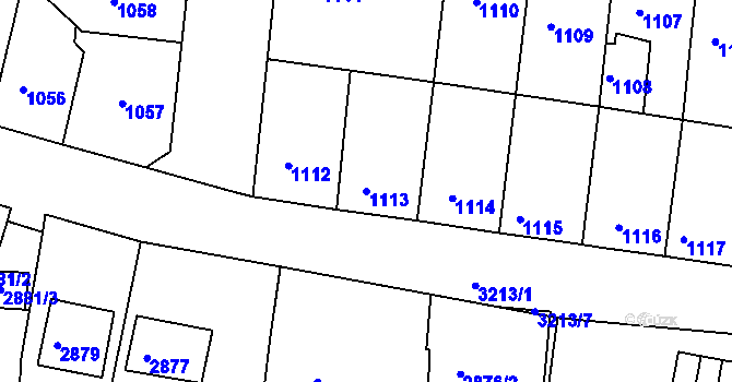 Parcela st. 1113 v KÚ Michle, Katastrální mapa