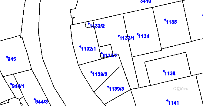 Parcela st. 1133/2 v KÚ Michle, Katastrální mapa