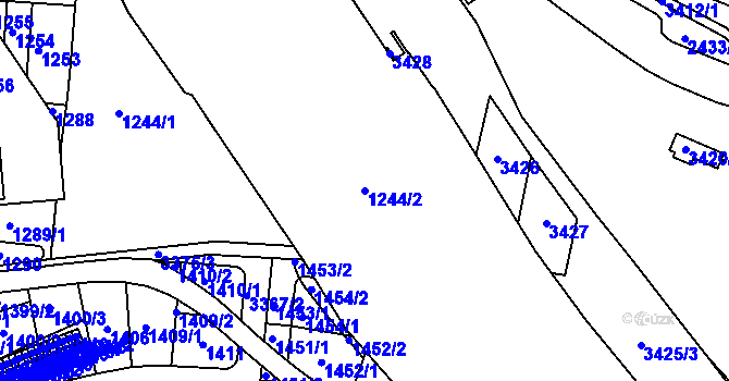 Parcela st. 1244/2 v KÚ Michle, Katastrální mapa