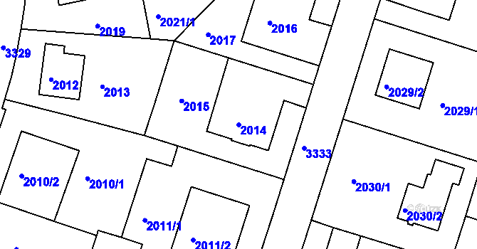 Parcela st. 2014 v KÚ Michle, Katastrální mapa