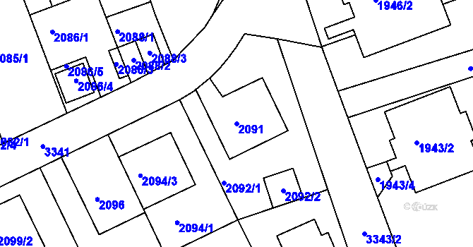 Parcela st. 2091 v KÚ Michle, Katastrální mapa