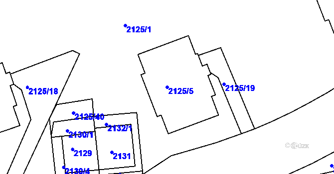 Parcela st. 2125/5 v KÚ Michle, Katastrální mapa