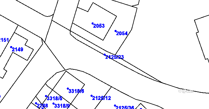 Parcela st. 2125/23 v KÚ Michle, Katastrální mapa