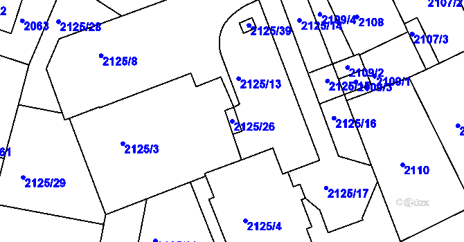 Parcela st. 2125/26 v KÚ Michle, Katastrální mapa