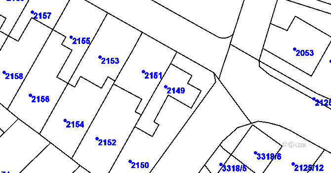 Parcela st. 2149 v KÚ Michle, Katastrální mapa