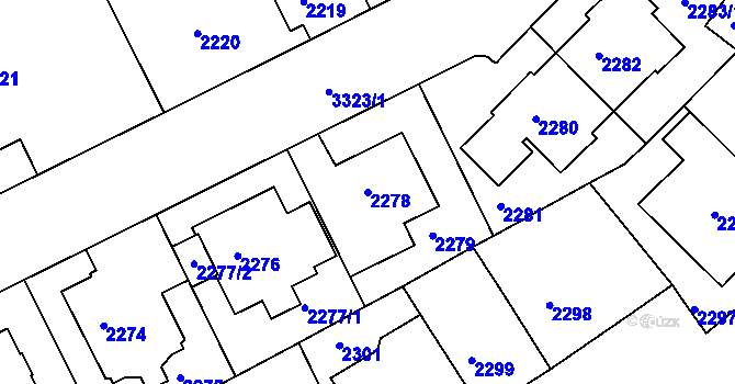 Parcela st. 2278 v KÚ Michle, Katastrální mapa