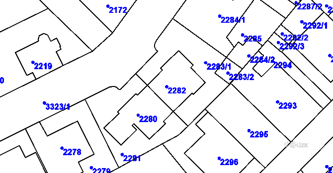Parcela st. 2282 v KÚ Michle, Katastrální mapa