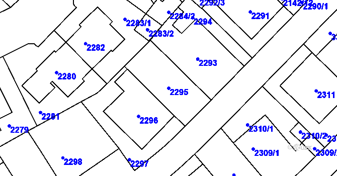 Parcela st. 2295 v KÚ Michle, Katastrální mapa