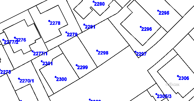 Parcela st. 2298 v KÚ Michle, Katastrální mapa