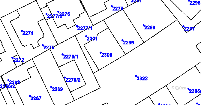 Parcela st. 2300 v KÚ Michle, Katastrální mapa