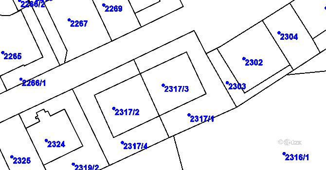 Parcela st. 2317/3 v KÚ Michle, Katastrální mapa