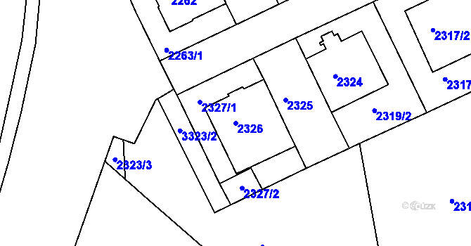 Parcela st. 2326 v KÚ Michle, Katastrální mapa