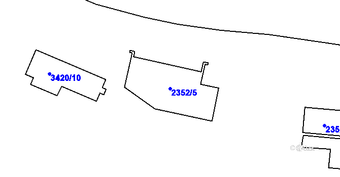 Parcela st. 2352/5 v KÚ Michle, Katastrální mapa