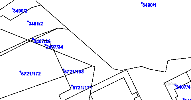Parcela st. 2407/36 v KÚ Michle, Katastrální mapa