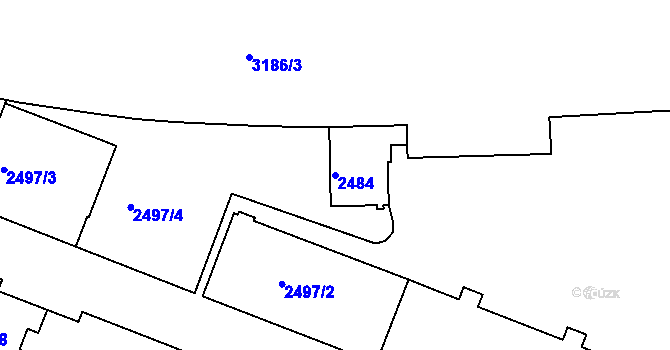 Parcela st. 2484 v KÚ Michle, Katastrální mapa