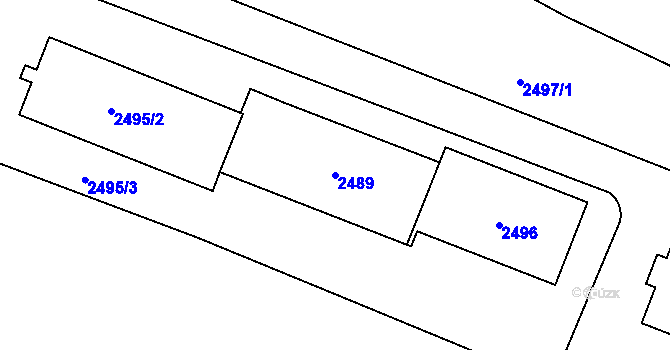 Parcela st. 2489 v KÚ Michle, Katastrální mapa