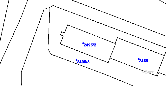 Parcela st. 2495/2 v KÚ Michle, Katastrální mapa