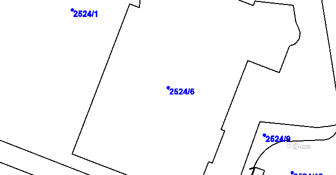 Parcela st. 2524/6 v KÚ Michle, Katastrální mapa