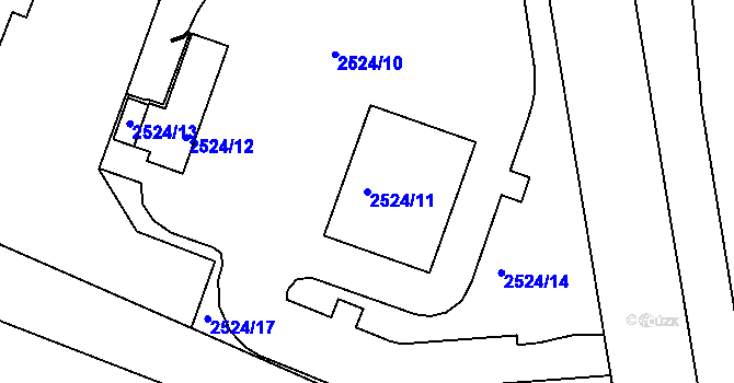 Parcela st. 2524/11 v KÚ Michle, Katastrální mapa