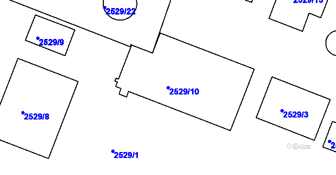 Parcela st. 2529/10 v KÚ Michle, Katastrální mapa