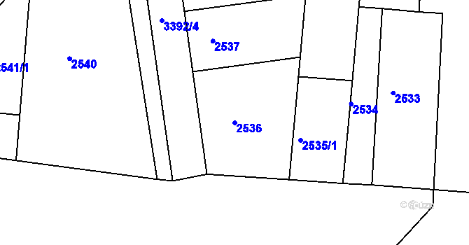 Parcela st. 2536 v KÚ Michle, Katastrální mapa