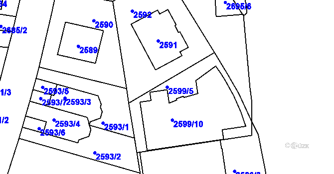 Parcela st. 2599/5 v KÚ Michle, Katastrální mapa