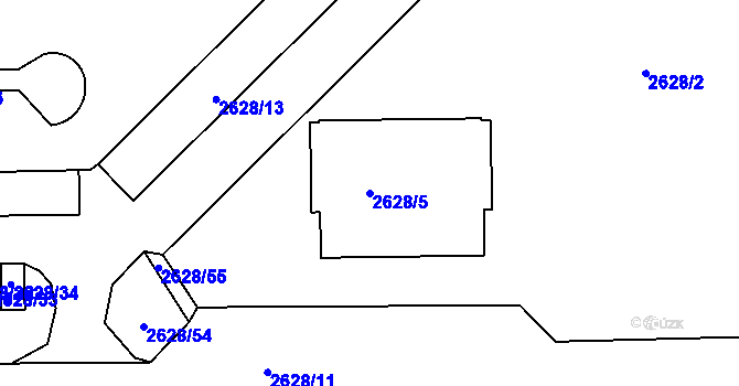 Parcela st. 2628/5 v KÚ Michle, Katastrální mapa